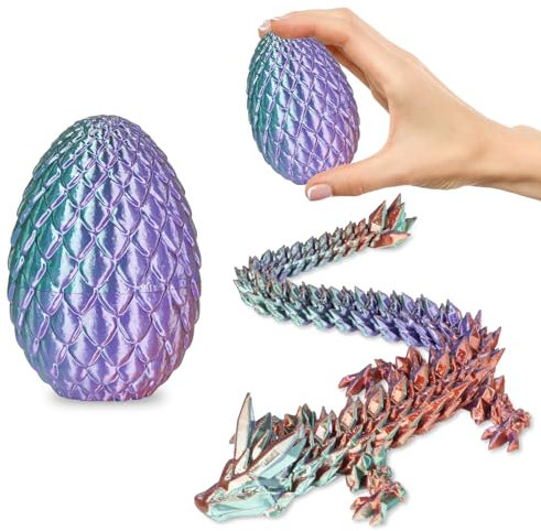 Kleine Dracheneier 3D-gedruckte Fidget-Spielzeuge für Erwachsene Überraschungsgeschenke für Kinder Freunde Kollegen Geburtstag Halloween Weihnachten Ostern Festgeschenke (Blau-Grün-Braun)