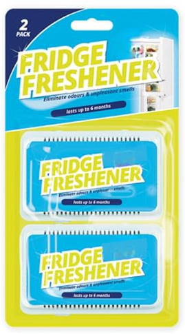 Fridge Freshener - 2 Pack | Odour Eliminator for Fridges | Non-Toxic, Safe Carbon Crystal Technology | Lasts Up to 6 Months | Eliminates Unpleasant Smells | Suitable for Refrigerators up to 200L