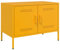 vidaXL Industrial TV Cabinet - Mustard Yellow Steel - 68x39x50.5 cm - 2 Compartments, Easy to Clean TV Stand for Living Room, Bedroom