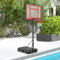 GOPLUS Panier de Basket pour Piscine, But de Basket Portable et Cerceau Réglable en Hauteur avec Roues et Base Remplissable, pour Intérieur et Extérieur, Enfants, Adolescents, Adultes, Rouge
