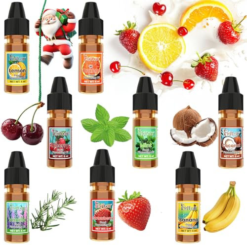 Aromi per Dolci - Fidton 8 Gusti Aromi Alimentari Concentrati per Torte, Aroma Vaniglia per Caramelle, Gelati, Bevande, Lucidalabbra, Slime, Candele, Saponi - 6 ml/Cad
