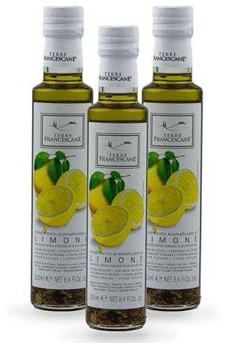 3er Pack Terre Francescane -3x250ml Zitronen-Öl - Extra Natives Olivenöl mit Limonen