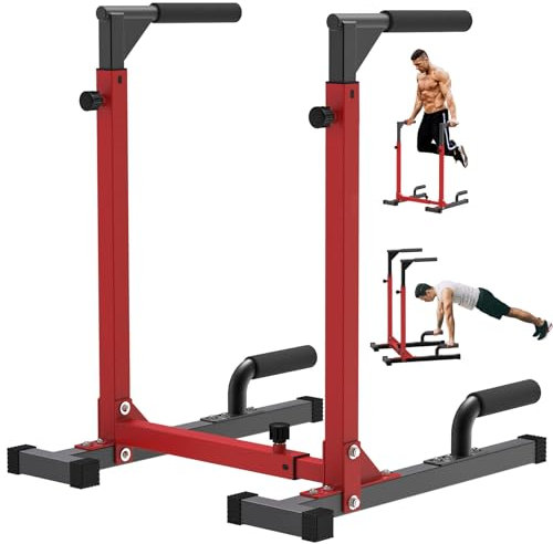 SELEWARE Dip Barren Calisthenics Equipment - Einstellbarer Höhe Dip-Station Hochleistungs-Dip-Stange Multifunktions-Parallelbarren für Krafttraining im Heim-Fitnessstudio