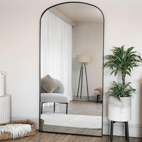 Jobu | Full Length Black Metal Gentle Arch Mirror - 180cm x 90cm | Yoko