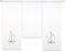 Design Mini Flächenvorhang Set Bestickt Segelboot | 4114-02 | 3 Teile | Scheibengardine Gesamtbreite 90cm (3x30cm) Höhe 80/60/80cm |