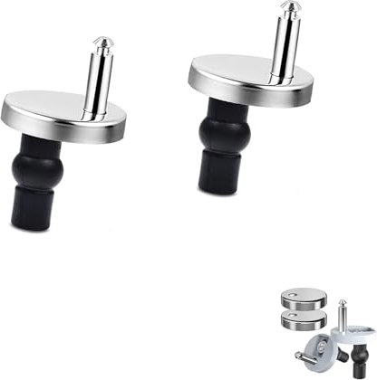 2 Pack Toilet Seat Hinges Fixings with Screws and Expanding Nuts - Easy to Install Toilet Seat Fittings for Blind Holes, Includes Toilet Seat Bolts and Locking Bolt for WC