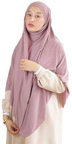 Khimar Hijab Überzieh-Oberteil Jilbab für muslimische Frauen verhüllt KH300, Pastell-Lila, One size