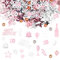 Happy 50th Birthday Confetti 30g 50th Anniversary Glitter Foil Table Decoration Sequins for 50 Years Birthday Table Confetti Party Decoration Rose Gold