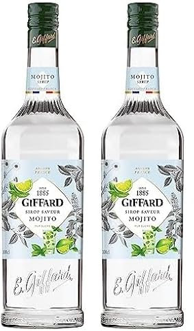GIFFARD - Sirop Mojito - Recette et Fabrication Françaises - Rafraîchissant et Aromatique - 1 Litre (Lot de 2)