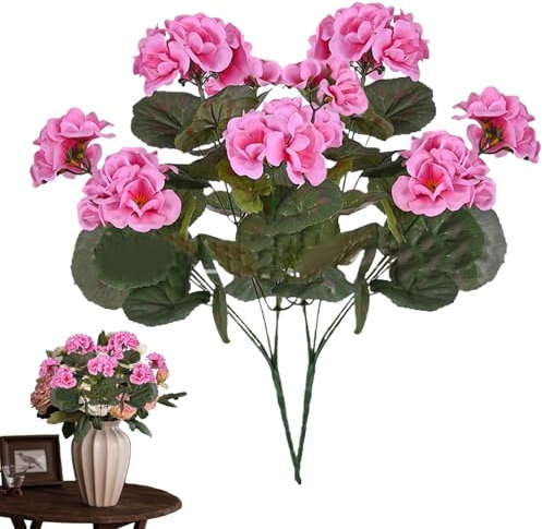 Bvizyelck Künstliche Geranien,2er-Set Aus Realistischen Gartenpflanzen - Verblassungsbeständige Frühlingsdeko Für Wohnzimmer, Terrasse Und Garten