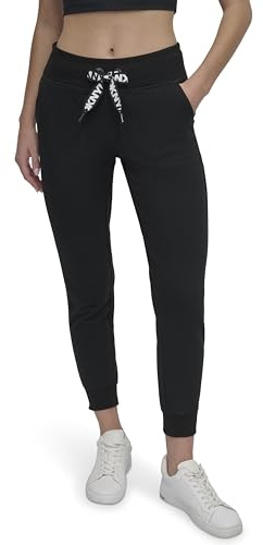 DKNY Damen Two Tone Drawcord Cuffed Jogger Sweatpants