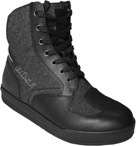 Büse Motorradschuhe - B65 Citystiefel schwarz - Microfiber & Canvas, City-Boots mit Knöchel/Zehen/Fersen/Schalthebel-Verstärkung, seitlicher Reißverschluss, griffige Gummisohle - 54