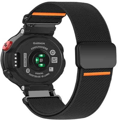 Elastisch Magnetic Armbänder für Garmin Forerunner 235/230/220/620/630/735XT Armband, Nylon Stoff mit Magnet Verstellbare Sport Ersatzarmband Kompatibel mit Garmin Forerunner 235 Uhrenarmband