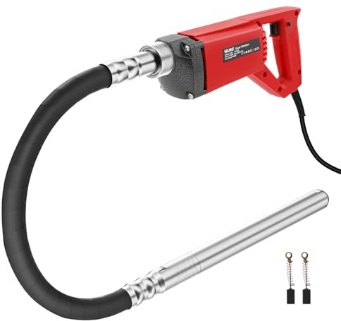 220V 1800W Handheld Electric Concrete Vibrator with Copper Motor & 2m Hose, Cement Vibrating Poker for Construction, Houses, Roads, Tunnels, Ports, Airports