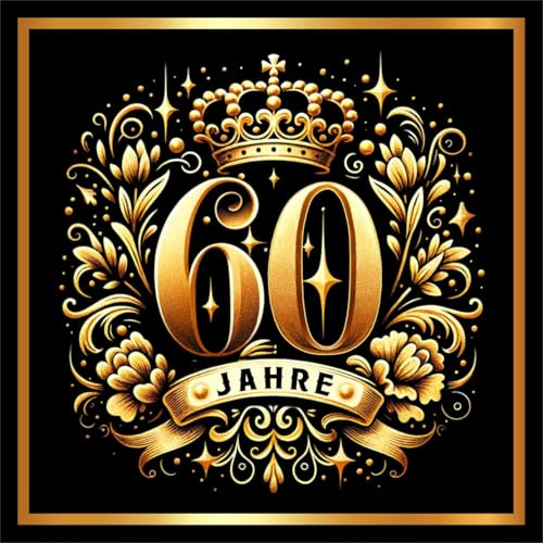 10 St. Aufkleber zum 60. Geburtstag oder Jubiläum 60 Jahre - Selbstklebendes Hochglanz Flaschen-Etikett. Original RAHMENLOS Design
