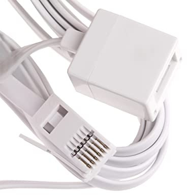 World of Data 2m BT Telephone/Phone Extension Cable, White