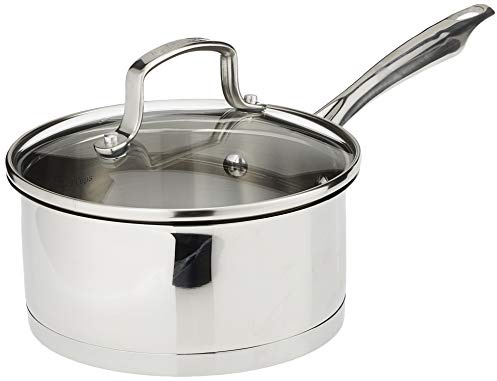 Cuisinart Cacerola profesional de acero inoxidable con tapa, 1.5 cuartos de galón, acero inoxidable, 8919-16