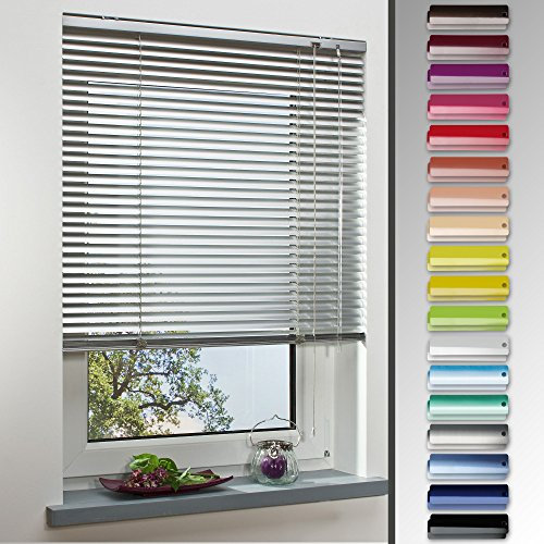 Alu-Jalousie, Aluminium-Jalousie / 090 x 220 weiß/Wand-und Deckenmontage, Rollo, Jalousie