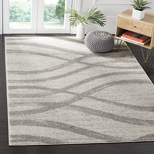 SAFAVIEH Distressed Teppich für Wohnzimmer, Esszimmer, Schlafzimmer - Adirondack Collection, Kurzer Flor, Creme und Grau, 183 X 274 cm