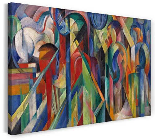 Printed Paintings Leinwand (120x80cm): Franz Marc - Stallungen (1913)