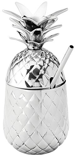 Utopia Cocktailbecher aus Edelstahl mit Ananas-Motiv, 570 ml