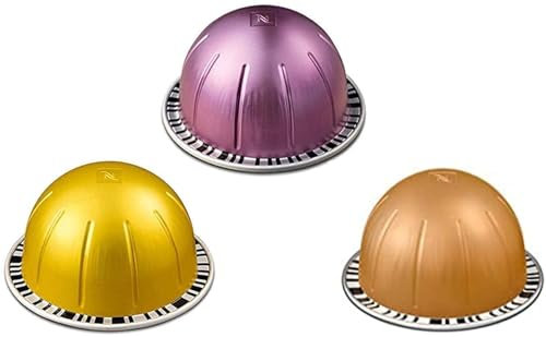 Nespresso Vertuo Lot de 3 étuis de 30 capsules de café parfums Melozio Solelio Elvazio, Sélection Fruitée, longue conservation