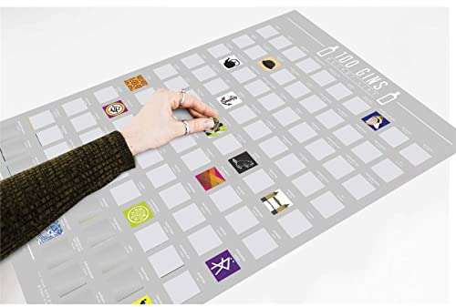 Gift Republic GR630025 100 Gins Bucket List Scratch Poster,Grey,A2