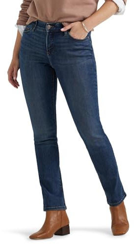 Lee Women's Ultra Lux Comfort with Flex Motion Straight Leg Jean, Royal Chakra, 14