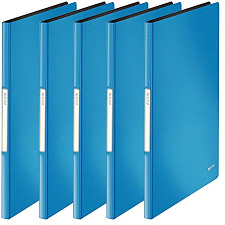 Leitz Solides Sichtbuch, PP, A4, 20 Hüllen, 5er Pack, hellblau