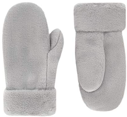 Futrzane Modern Fäustlinge - Fellhandschuhe Damen - Handschuhe Winter mit Pelz (Grau Kurz Modern)