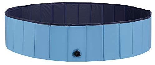 Yaheetech Large Foldable Pet Bath Tub Puppy Dog Swimming Pool Multiple Puppy Shower Indoor Outdoor Blue Dia 140cm