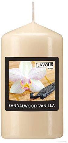 Gala Flavour by GALA Duft-Stumpenkerze Ø 58 mm, 110 mm elfenbein - Sandalwood-Vanilla 96900 Duftkerze Deko-Kerze, 6 Stück