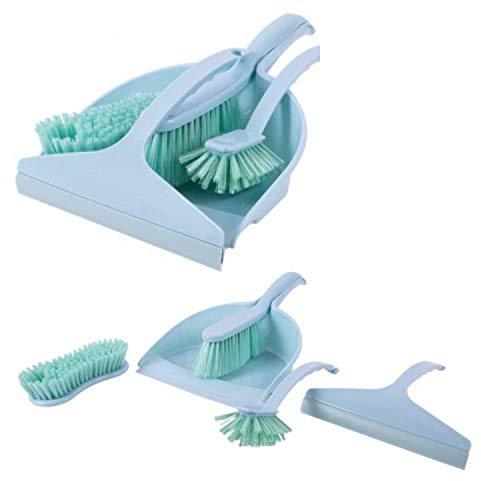 YöL Brush And Duster Pan 5 Piece Compact Cleaning Set Glass Cleaner