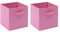 BonChoice Foldable Storage Cubes Boxes Pack of 2 with Handle for Home Organization, Fabric Wardrobe Storage Box Organizer Basket Bins for Clothes Beddings Toys Towels, Collapsible & Durable (Pink, 2)