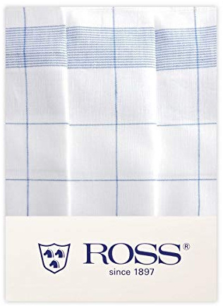 Ross 3er Pack Zwirn Halbleinen Geschirrtücher Fadenkaro blau, 50x70 cm