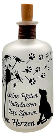 Kilala LED-Leuchtflasche Trauer Haustier Hund Katze Andenken Erinnerung (Hund)