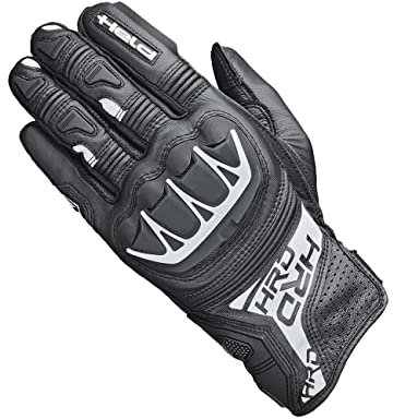 Held Motorradhandschuhe lang Motorrad Handschuh Kakuda Handschuh schwarz/weiß (kurze Finger) 10, Herren, Sportler, Ganzjährig, Leder