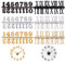 Números para reloj autoadhesivos negros y dorados de plástico Plástico Reloj Números/Números Romanos/Lunares Guiones, Bolsa de 6 Juego