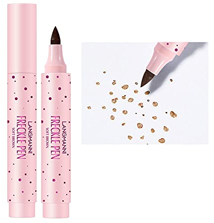 Crayon de maquillage pour taches de rousseur - Crayon de couleur naturel et réaliste - Faux taches de rousseur - Imperméable et durable - Pour maquillage submersible (marron doux)