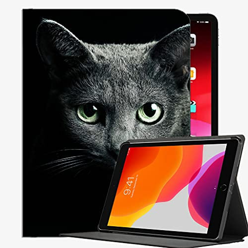 Case for New iPad 10.2 2020/2019 - iPad 8th/7th Generation Case Cover,Cat Black Breed Russian Blue Case Slim Shell Cover For iPad iPad 10.2 inch