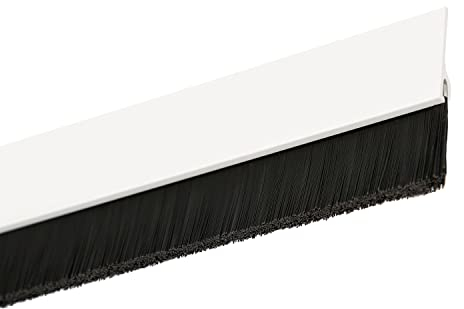 WOLFPACK LINEA PROFESIONAL - Burlete Pvc Con Cepillo. Para Puertas. Color Blanco 1 Metro