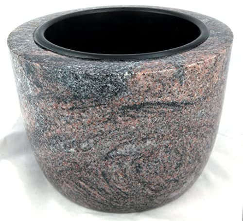 designgrab Coupe funéraire moderne - Diamètre : 25 cm - En granit Paradiso