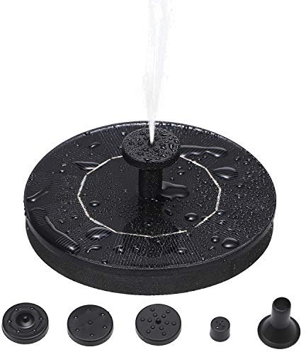 Kavolet Fontaine solaire 6V 1W, Pompe de fontaine de bain d'oiseau solaire bricolage indépendante, Fontaine extérieure, Kit de panneau de fontaine flottante,pour étang jardin terrasse piscine aquarium