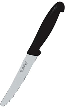Marietti 1115P TAVOLA Praktisch Tafelmesser, Gezahnte Klinge, Schwarz, 11.5cm Klingenlänge