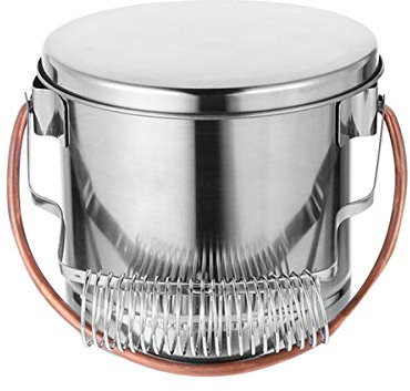 Ciieeo 1pc Pencil Bucket Oil Watercolor Brush Washer Paint Brush Cleaning Tub Portable Bathtub Paint Brush Wash Cup Air Tight Brush Washer Metal Brackets Airtight Painting Stainless Steel