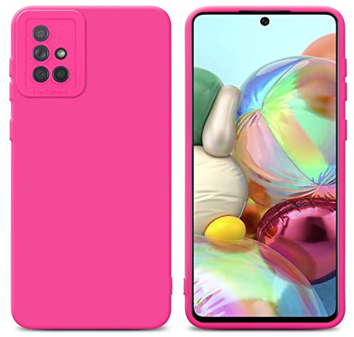 Cadorabo Hülle kompatibel mit Samsung Galaxy A71 4G Schutzhülle TPU Silikon Case Liquid Design mit Kameraschutz Slim Kratzfest Weiche Gummi mit Rundumschutz Case Hülle für Galaxy A71 4G in Pink