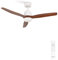 CREATE / WINDSTYLANCE DC/Ventilador de techo blanco aspas madera oscura con mando/ 40W, Silencioso, Ø132 cm, 6 velocidades, temporizador, verano-invierno, doble altura, motor DC