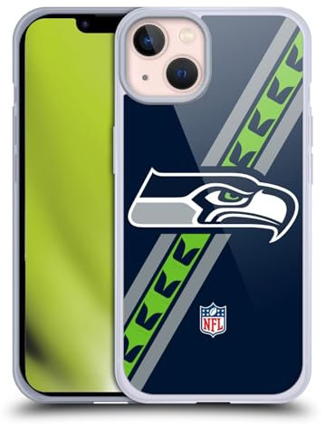 Head Case Designs Offizielle NFL Streifen Seattle Seahawks Logo Gel Handyhülle Hülle [Militärischer Schutzgrad] Kompatibel mit Apple iPhone 13