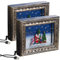 infactory 3D-Bilder: 2er-Set Weihnachts-Bilderrahmen Bescherung, LED, Schneewirbel, Musik (Bilderrahmen mit Weihnachtsmotiv, X-Mas Bilderrahmen, Weihnachtsbeleuchtung)