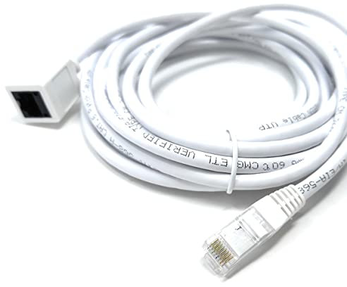 5m CAT6 RJ45 UTP Ethernet Extension Cable Male To Female Lead, Full Copper Up to 1000mbps Speed, Compatible with PCs/Laptops/TVs/IP CCTV Cameras/VOIP Phones/POE Devices & Games Consoles(16.5ft, White)
